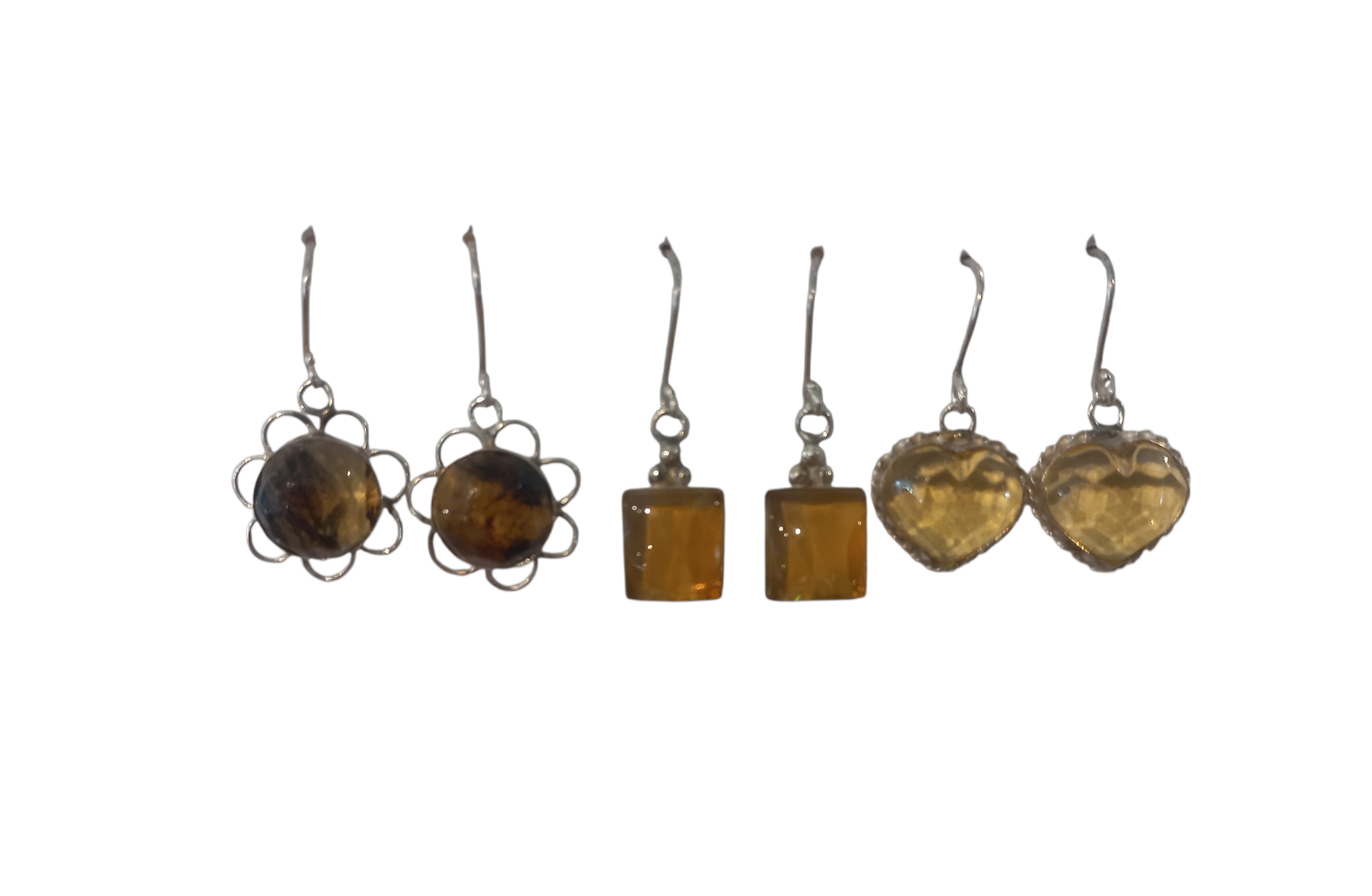 ARETES ÁMBAR CON PLATA